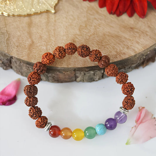 Mokshya 7 Chakra Rudraksha Bracelet - Harmonize Your Energy