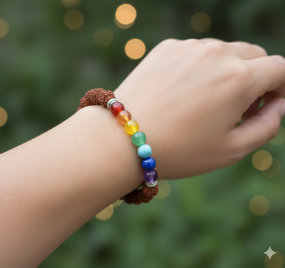 Mokshya 7 Chakra Rudraksha Bracelet - Harmonize Your Energy