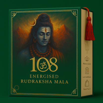 108 Rudraksha Mala |  Meditation & Breath-Work Tool | Shiva's Grace For Inner Awakening