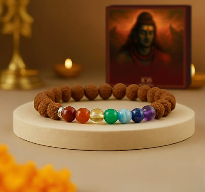 Mokshya 7 Chakra Rudraksha Bracelet - Harmonize Your Energy